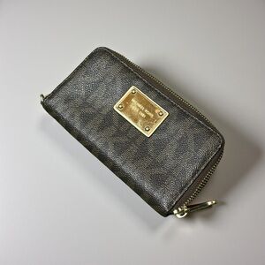 Michael Kors Textured Black Bag with Gold Plate